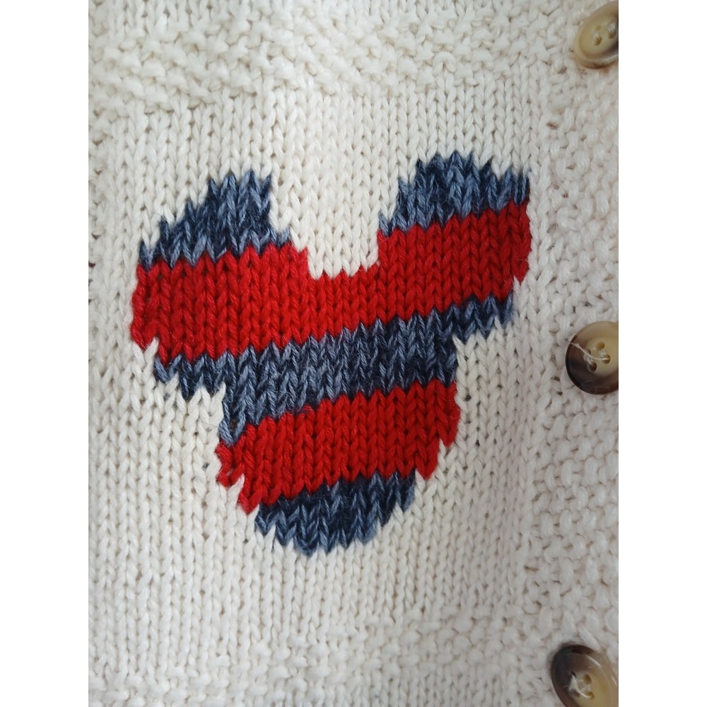 Vtg Walt Disney World Women's Patriotic Mickey Mouse Knit Cardigan Sweater Sz XL - Picture 5 of 6